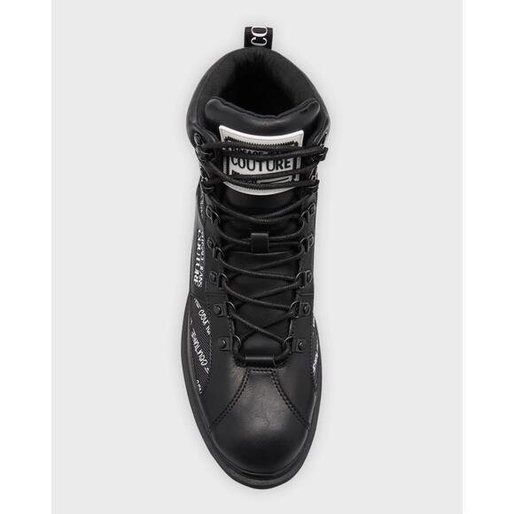 Versace Jeans Couture Leather Black Combat Boots 8 US (41) E75YA3S46 NIB - Picture 7 of 16